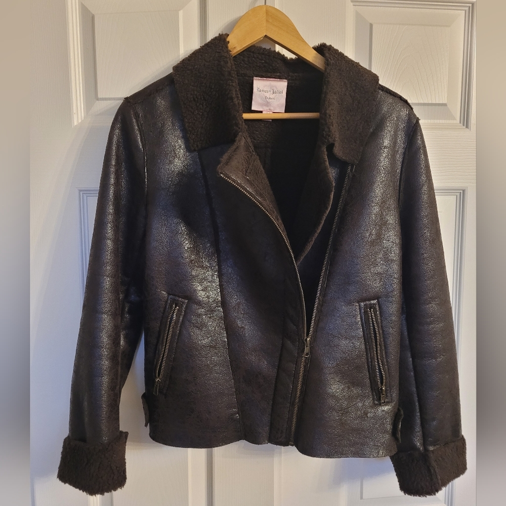 brown shearling coat